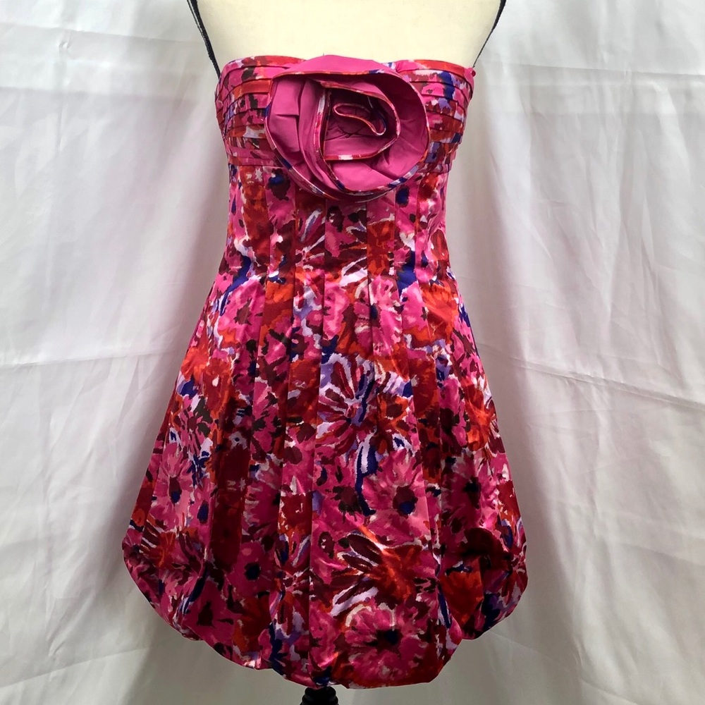 NWT BCBG Max Azria Floral Strapless Mini Dress 6